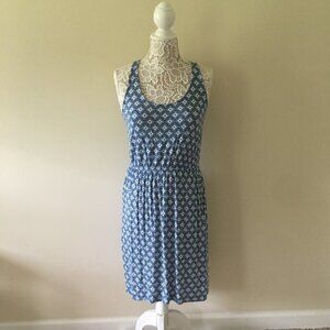 Old navy blue print tank Dress beach cover up